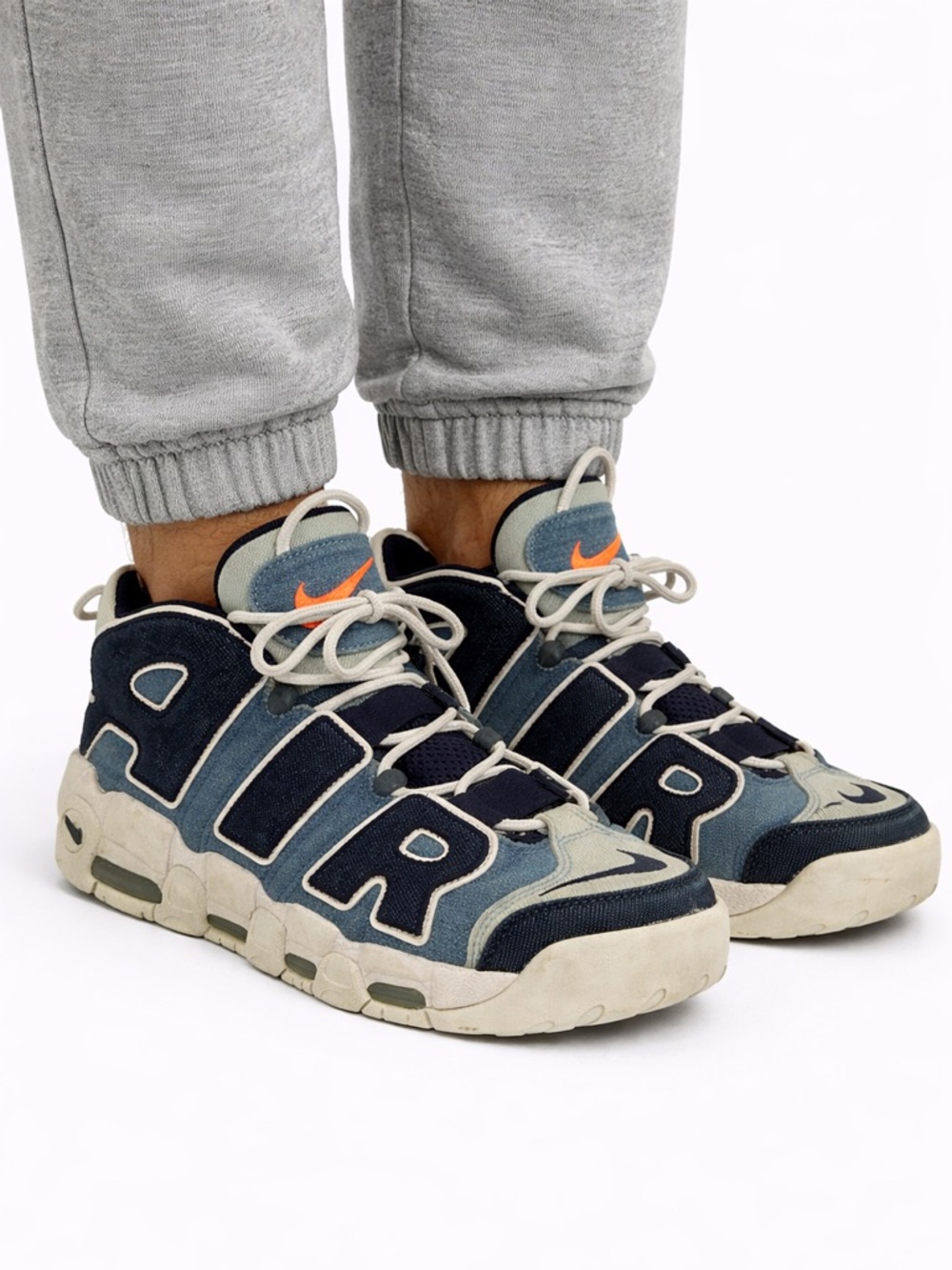 Size 8.5 Nike Men’s Air More Uptempo Denim Blue Void Sneakers